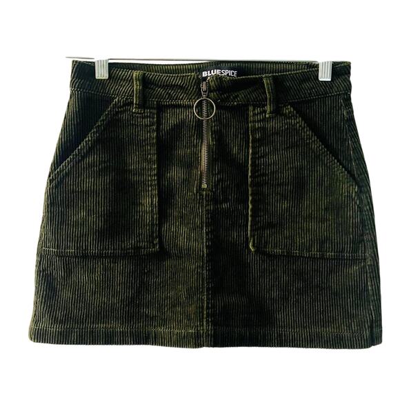 Other Dresses & Skirts - Vintage Blue Spice Military Green Corduroy Mini Skirt Size 5 90s Y2K